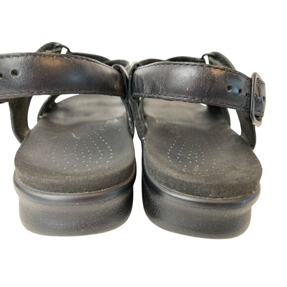 SAS Womens Huggy Black Leather Adjustable Comfort Sandals Size 8N M10094 - Picture 10 of 15